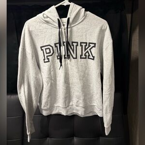 Gray PINK Victoria's Secret Women's Hoodie 1/4 Zip